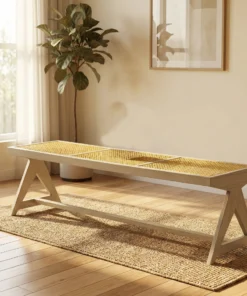 Canned Shesham Wood Bench