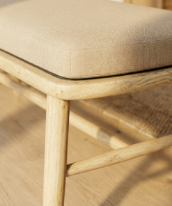 Alternative view of Modern Shesham Wood Bench With Leather Seat