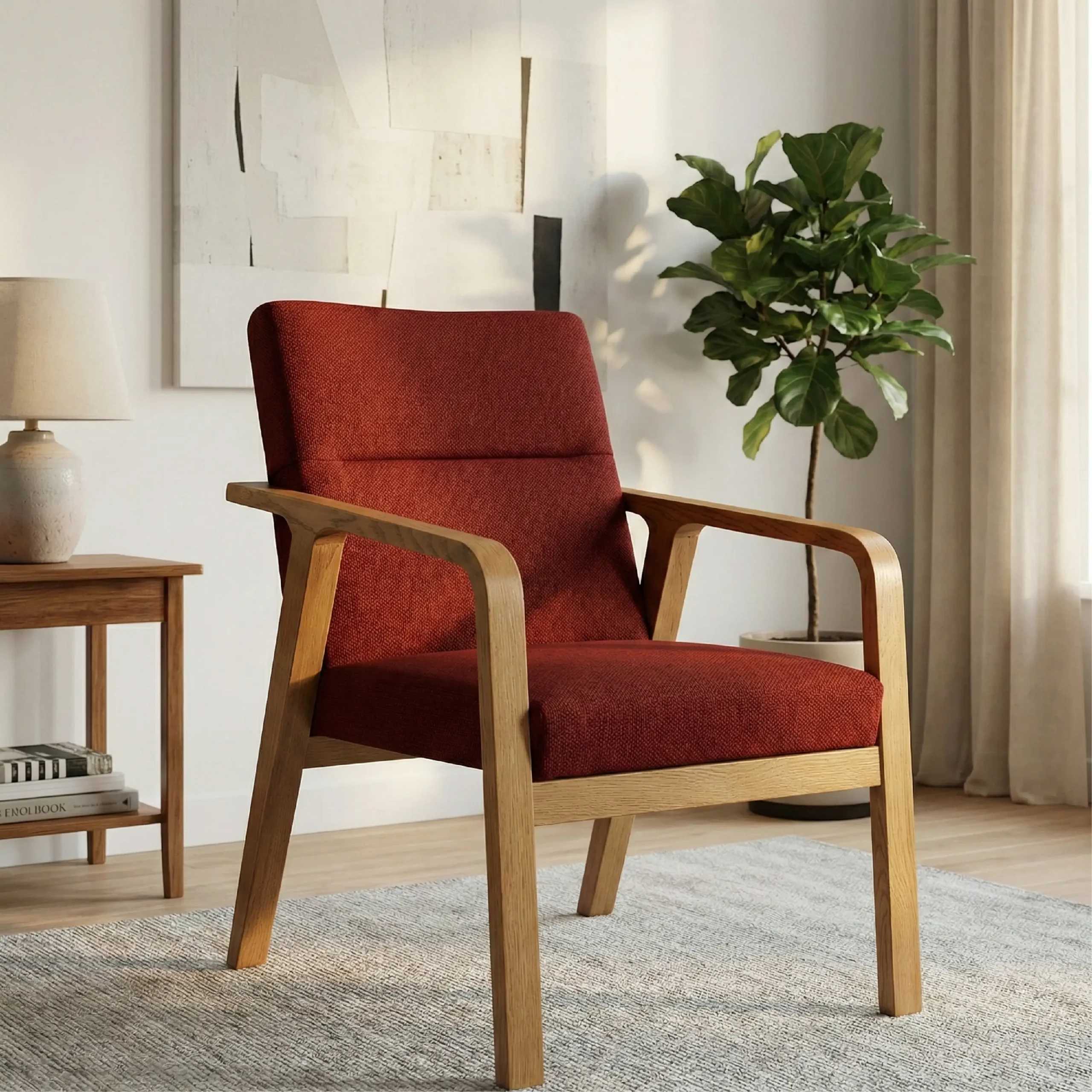 Shesham Bedroom Cusion Chair With Arm Rest