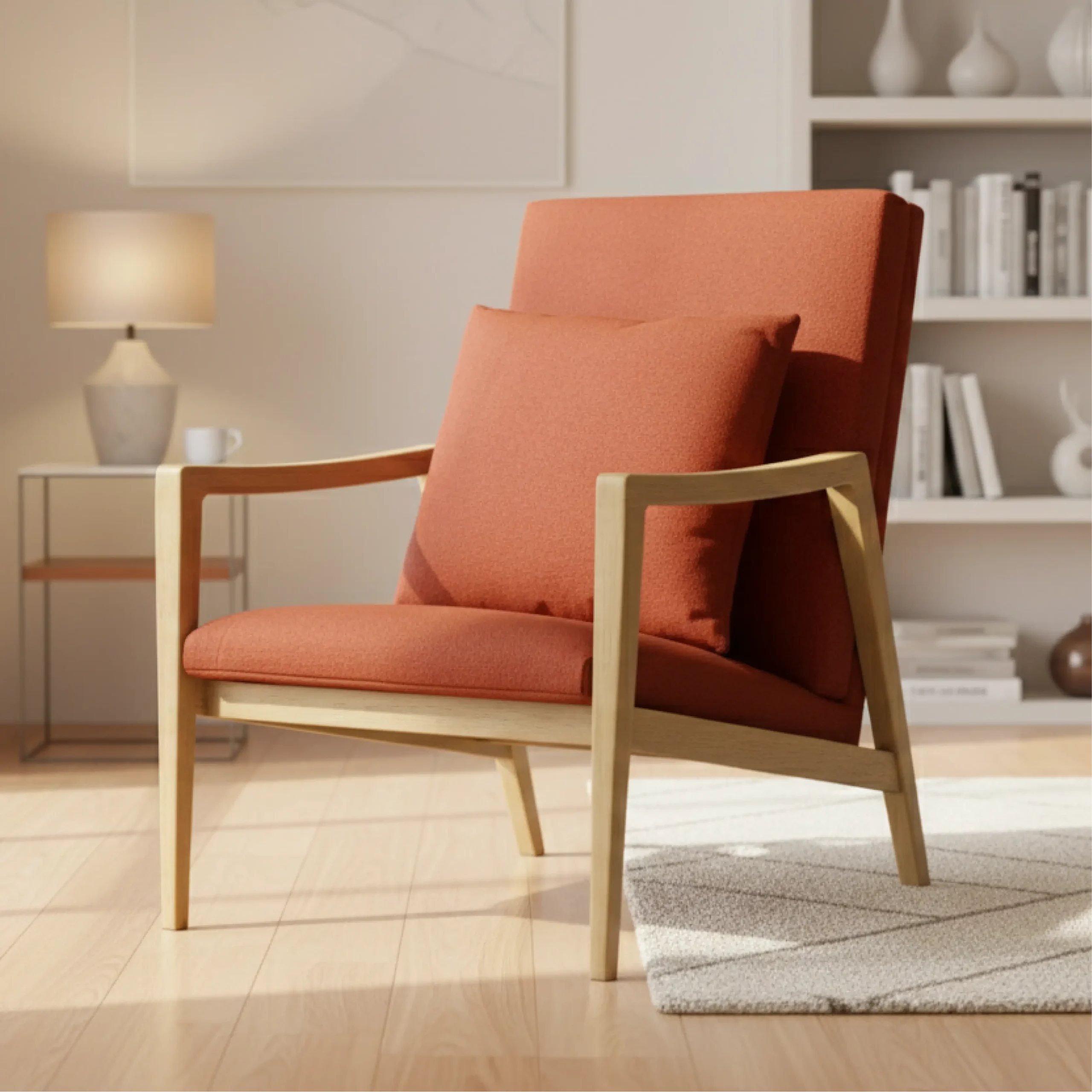 Relaxer Chair With Cushion Seats - Red