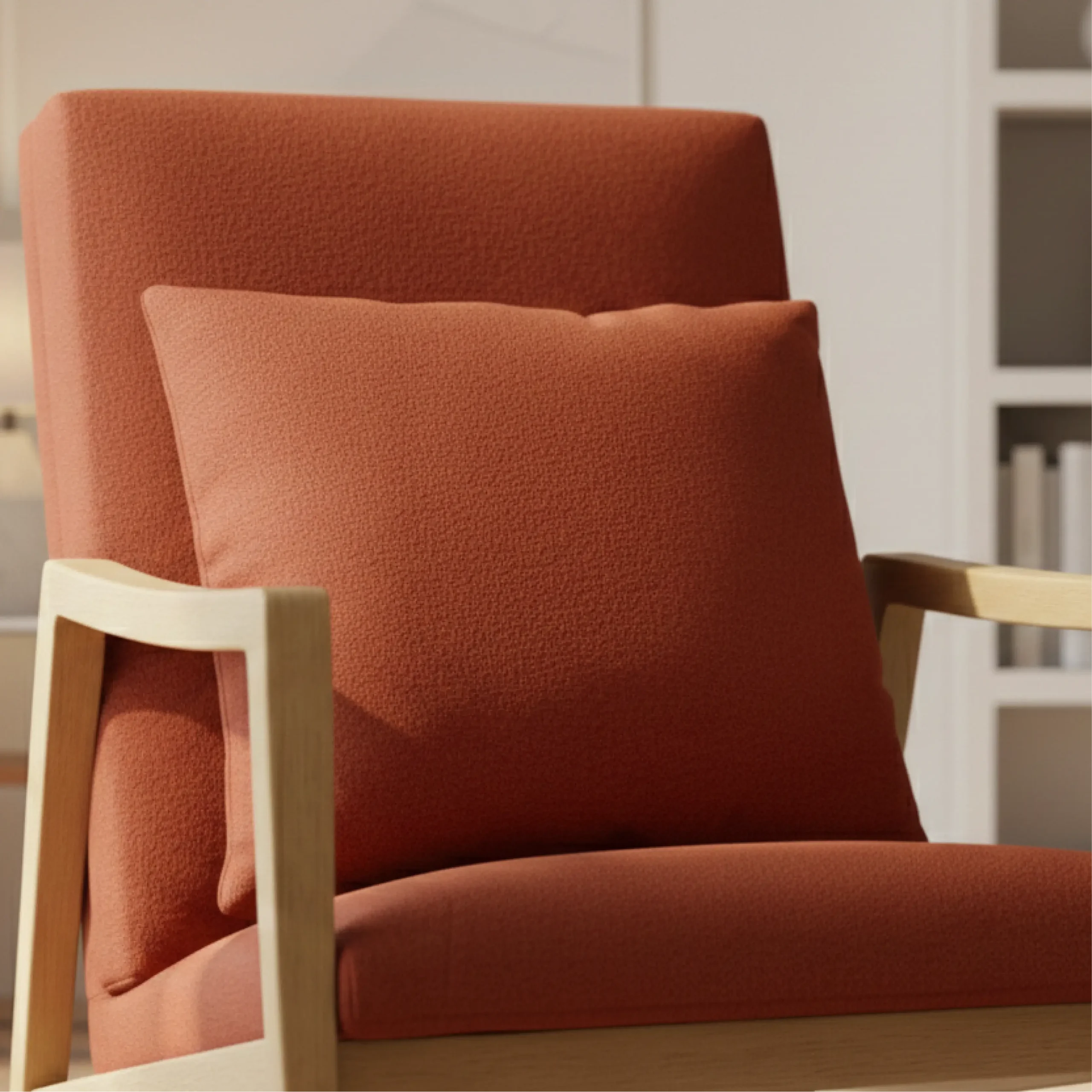 Relaxer Chair With Cushion Seats - Red - Image 2