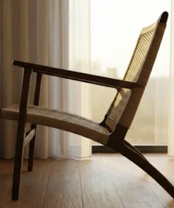 Alternative view of Shesham Wood Relaxer Chair - Rope weaving