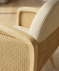 Alternative view of Canned Oak Chair With Cusion Leather Back and Seat