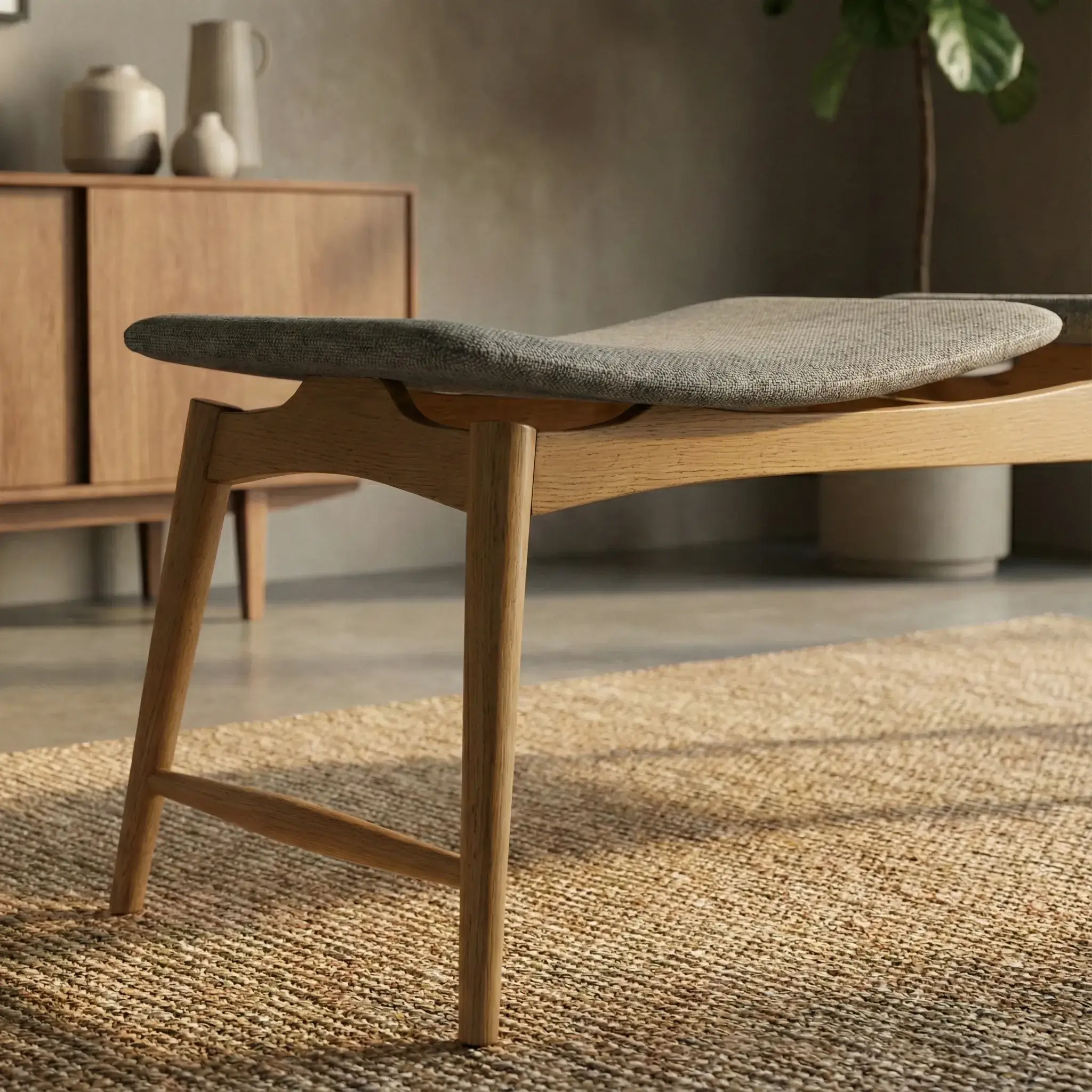 Outdoor Shesham Wood Bench with Leather Seat - Image 2