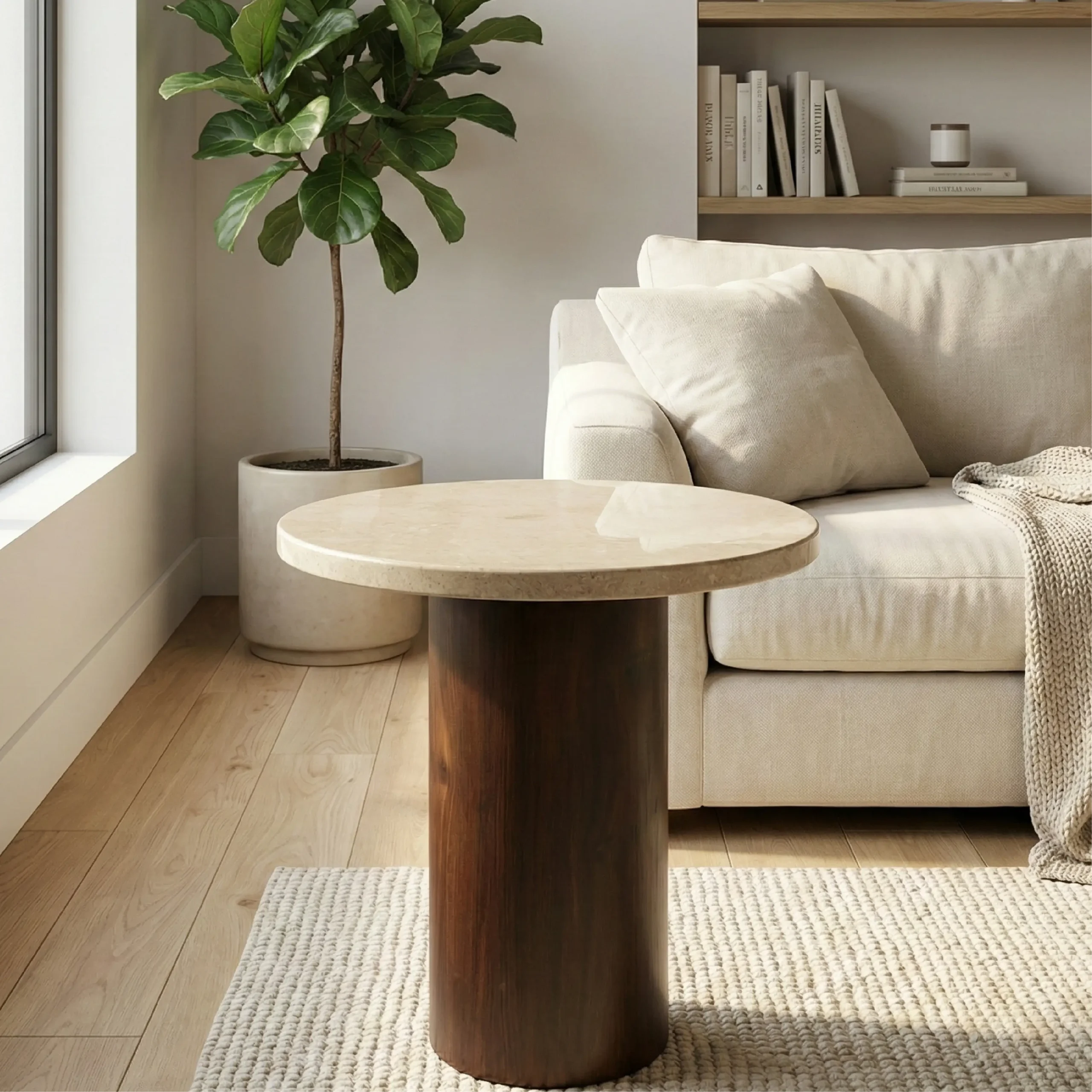 The Radial Center Table - Seamless geometry. Organic warmth.