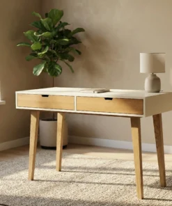 The Contour Study Table - Softened geometry. Monolithic warmth