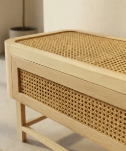 Alternative view of The Oslo Woven-Drawer Stand - Grounded architecture. Breathable textures.