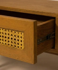 Alternative view of The Antigua Caned Desk - Airy textures. Architectural grounding